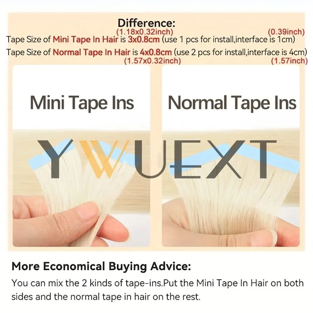 Mini Tape In Human Hair Extensions 12"-24" Machine Remy Skin Weft Adhesive Tape Hair Natural Black Brown Blonde Tape Ons 10pcs