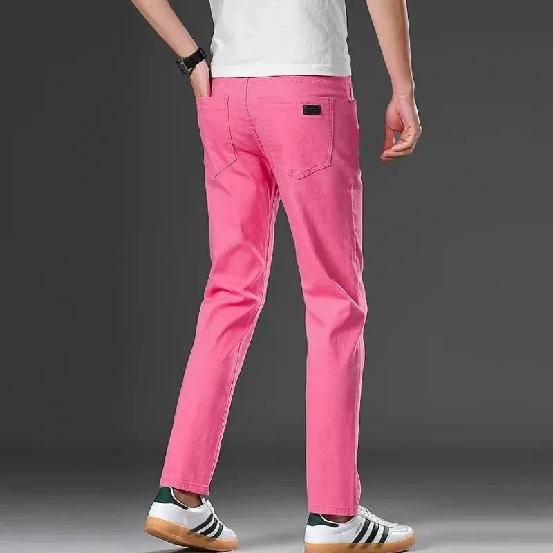 Pantaloni di jeans elasticizzati casual da lavoro dritti alla moda Pantaloni di marca maschile 5 colori Taglie forti Abbigliamento da uomo Jeans slim 28-44