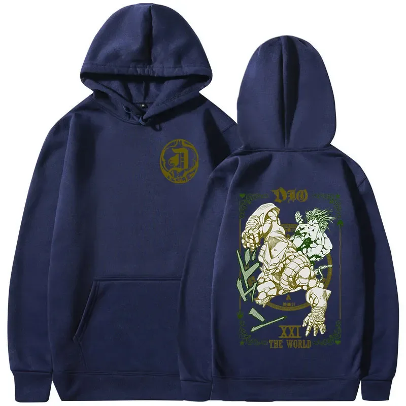 Anime Jojo Bizarre Adventure Hoodies Dio Brando Jotaro Kujo Manga Graphic Sweatshirts Men's Women Long Sleeves Fleece Pullovers