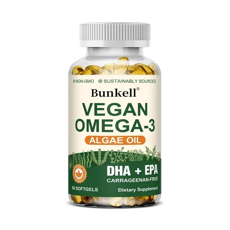 Omega 3 Algae Oil | Plus DHA EPA Non GMO Overall Health | Fish Oil Substitute 120 Capsules Soft Capsules