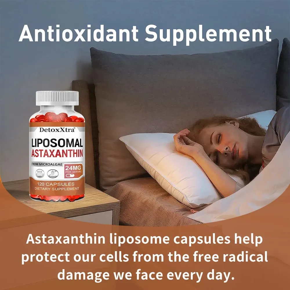 Liposomal Astaxanthin 24mg High Absorption Premium Antioxidant Supports Metabolism Eye Skin Joint & Immune Health Non-GMO