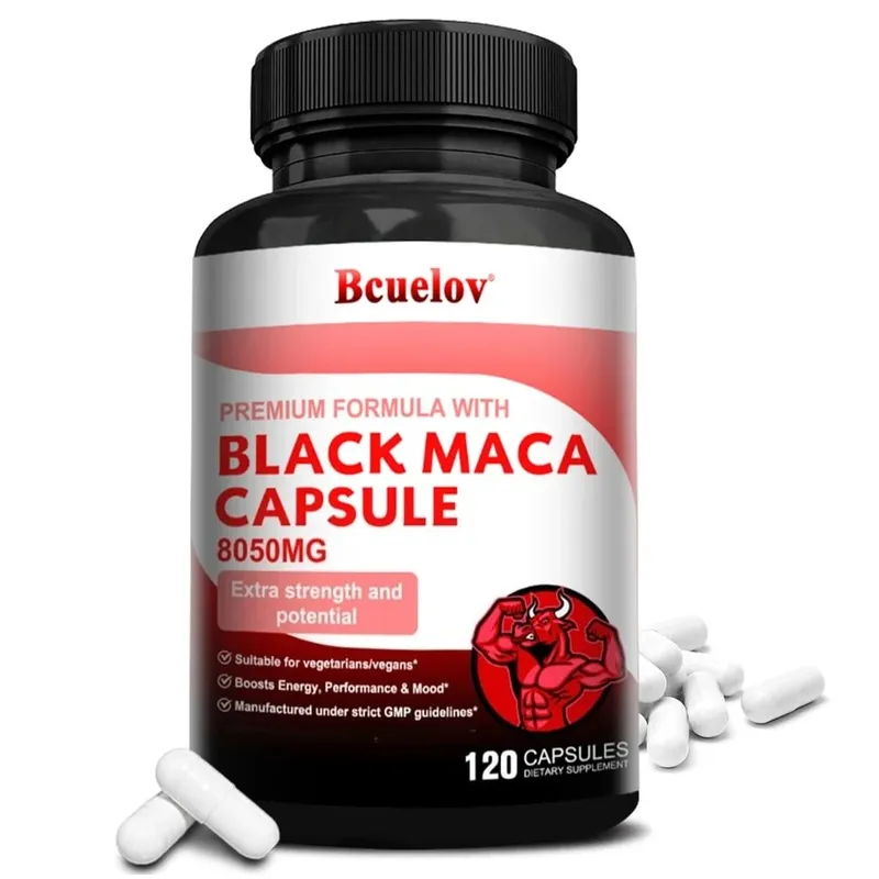 Výkonný doplněk Black Maca pro muže a ženy Zlepšení energie Vytrvalost Zdraví svalové hmoty Veganská kapsle Maca Root