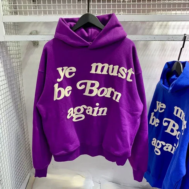 23FW Logotipo de espuma clássico Ye Must Be Born Again Hoodie Homens Mulheres Melhor Qualidade Oversize Kanye West CPFM.XYZ Moletons Multicolor