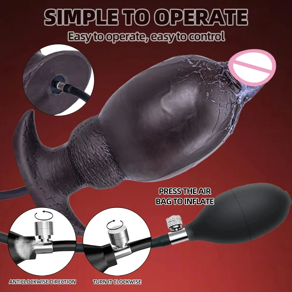 Big Butt Plug Inflatable Anal Plug Penis Wearable Soft Silicone Monster Dildo Knot Trainer Dick for Men Gay Women Adult Sex Toys