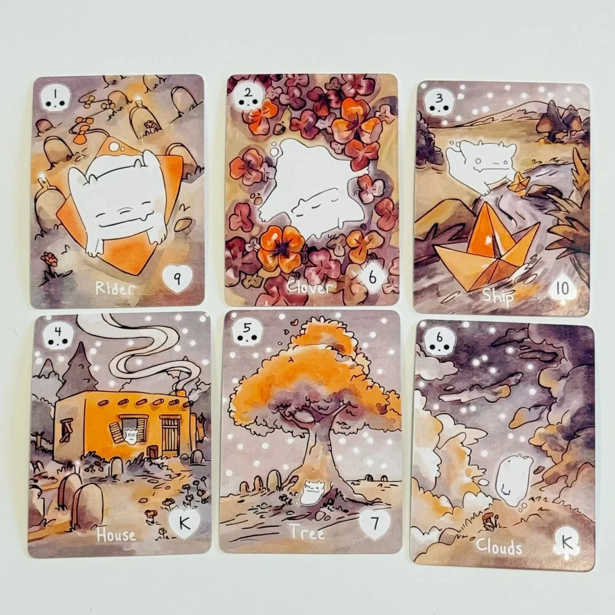 38pcs Lenormand Series Cards -Lil Phantasm Lenormand Oracle Deck English Tabletop Cards For Parties Precognition & Divination