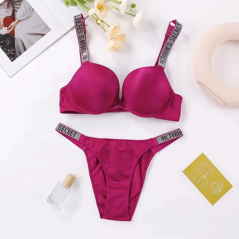 New Adjustable Bra and Panty Set Lace Lingerie Sets Classic Women's Sexy V Lingerie Set S Sheer Lace Trim Supportive Push Up