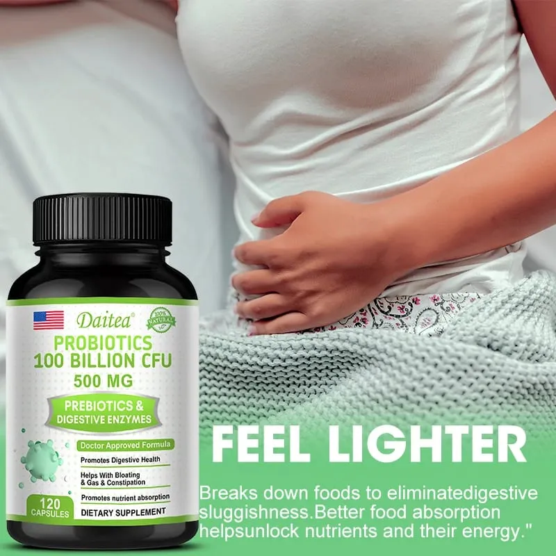 Probiotics 100 Billion CFU with Prebiotics & Digestive Enzymes Gut Health Digestion Bloating Relief & Immune Support