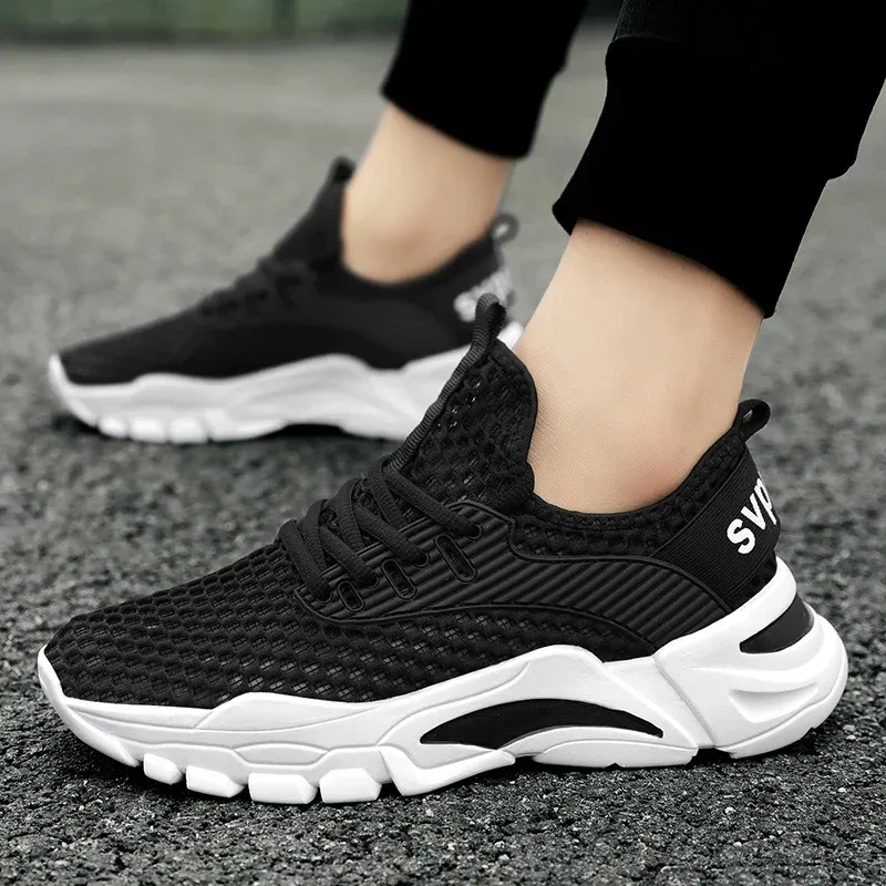 Letní Pánské Boty pro volný čas Prodyšná síťovina Pánské vycházkové boty Lehké Tenisky na běhání Měkké Pár Jogging Tenis Sportovní boty