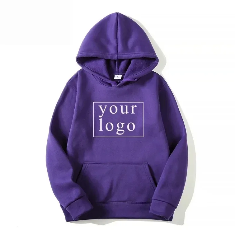 Hoodie DIY Teks Cetak Kustom Kasual Pria Wanita 2024 Logo Kustom Hoody Pribadi Hoodie Kustom Kaus Logo Teks
