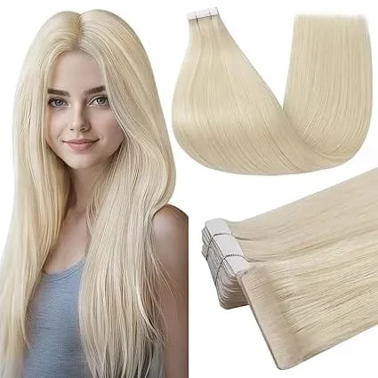 Full Shine Injection Remy Tape in Hair Extensions Pure Color Straight Remy 20 Pcs 50 Grams Skin Weft Thick Ends For Daily