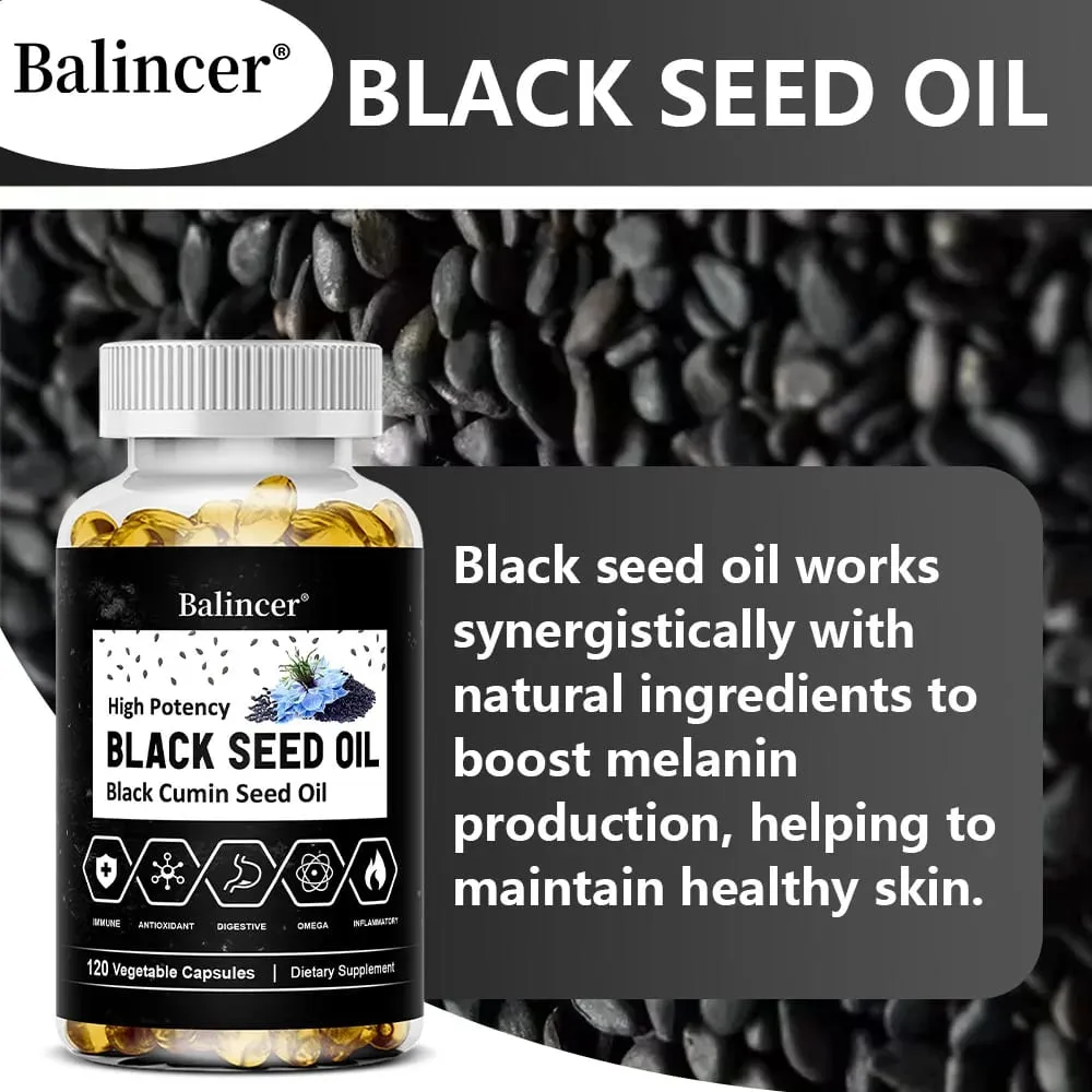 Organic Black Cumin Seed Oil Capsules 500mg Supports Immunity Joint Hair & Skin Health Joint Flexibility & Digestion