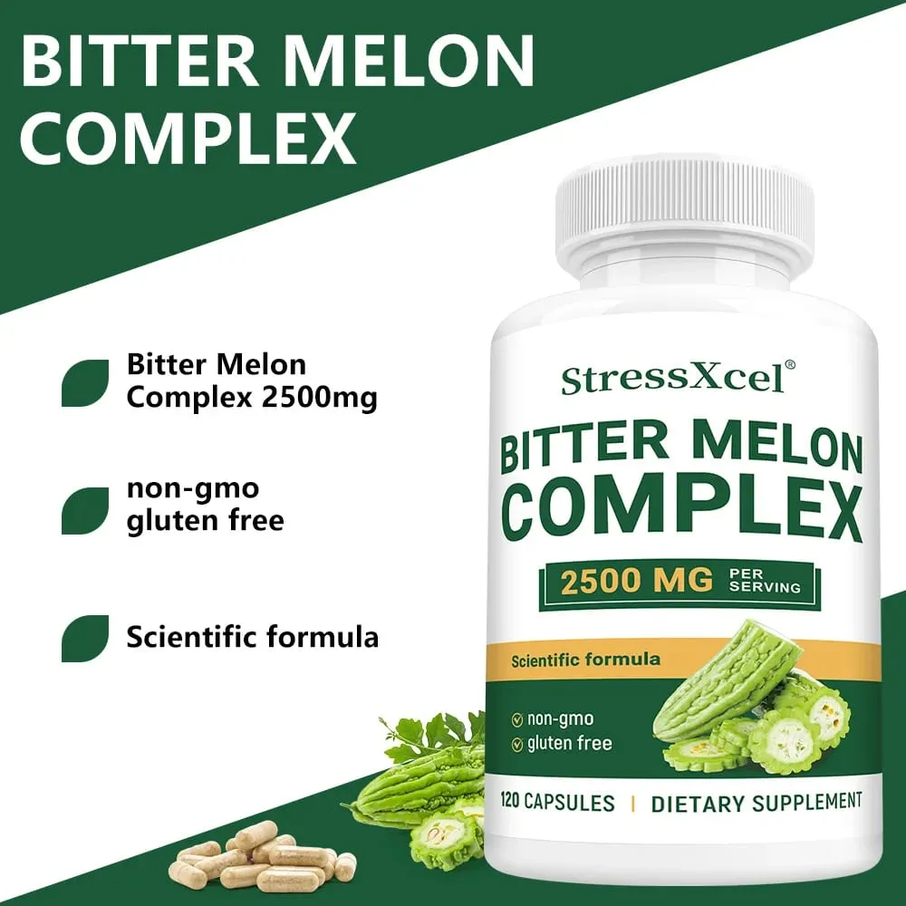 Bitter Melon Extract 2500mg Capsules Supports Blood Sugar Balance Metabolism Digestion Metabolism Skin Health & Detox