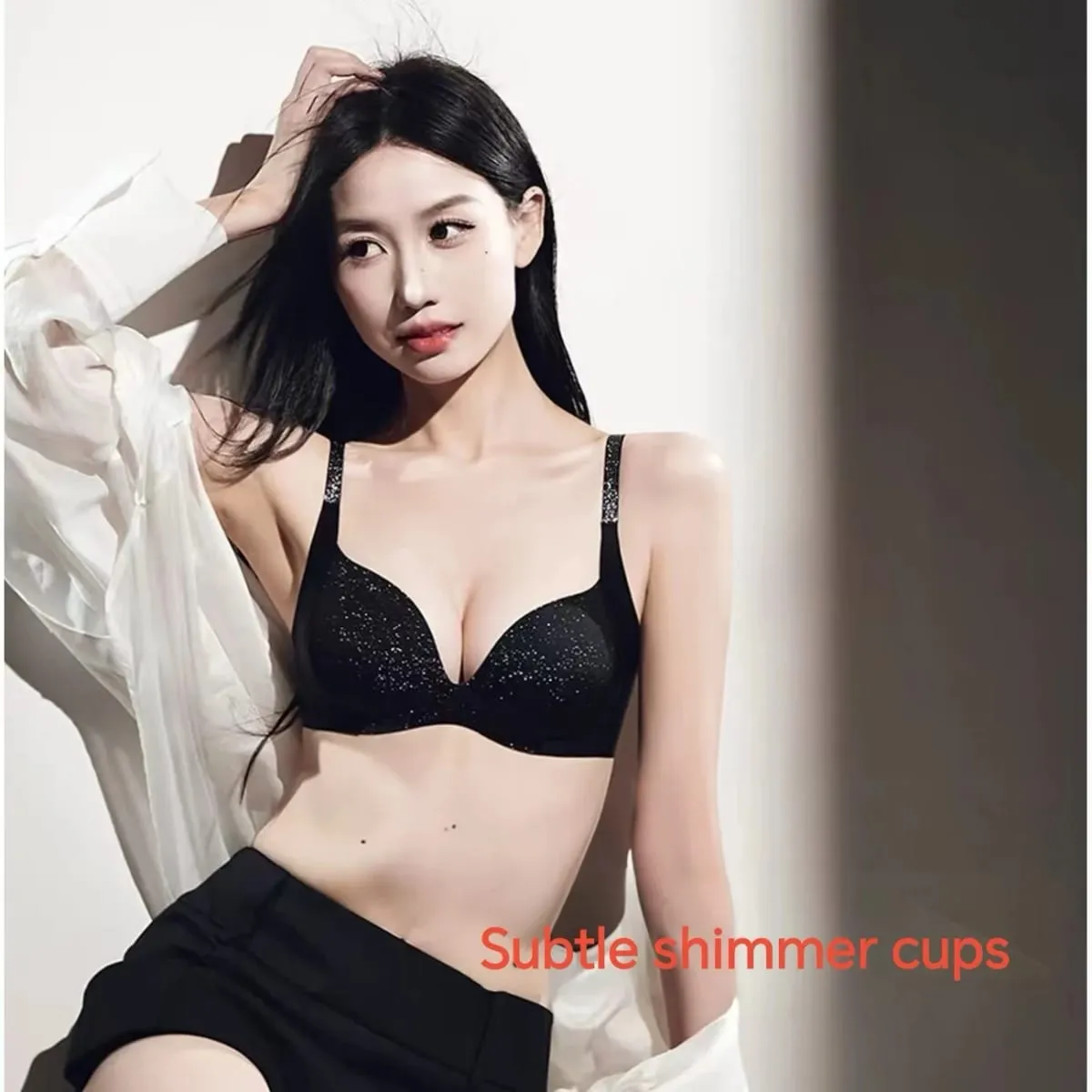 Sexy Rhinetone Push up Bra for Women with Adjustable Shoulder Straps Seamless Lifting Anti-sagging Lingerie