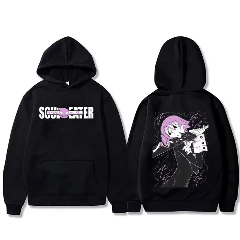 Hot Anime Soul Eater Crona Graphic Hoodie Men's Clothing Vintage Manga Streetwear Men Fashion Casual Oversized Pullover Hoodies — image 3