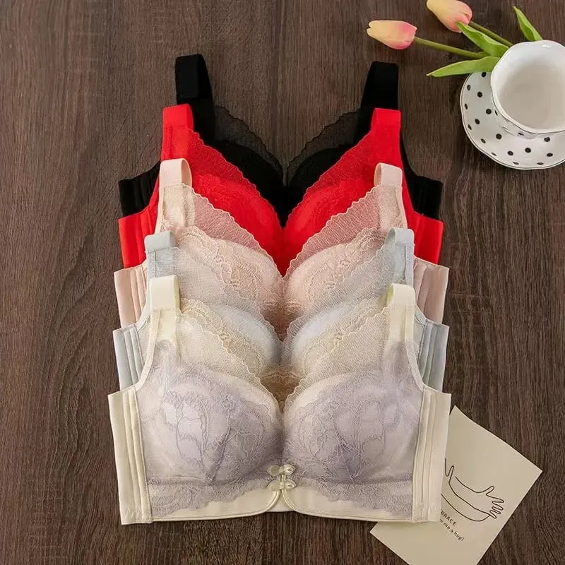 Sexy Lace Push Up Lingerie Bra Small Breast Gathering Anti-sagging Non-underwire Adjustable Bra