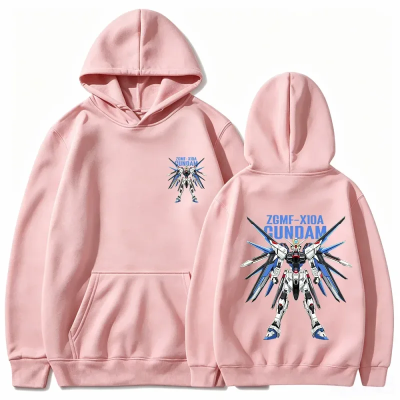 Gundam Hoodie Mecha Robot Anime ZGMF Mobile Suit Streetwear Aesthetic Vintage Black Oversized Casual Sport Sweatshirts