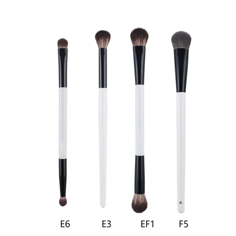 2pcs/set White Double ended Angled Foundation Makeup Brushes Blush Contour Make up Brush Wood Handle Cosmetic Tool Mari F4