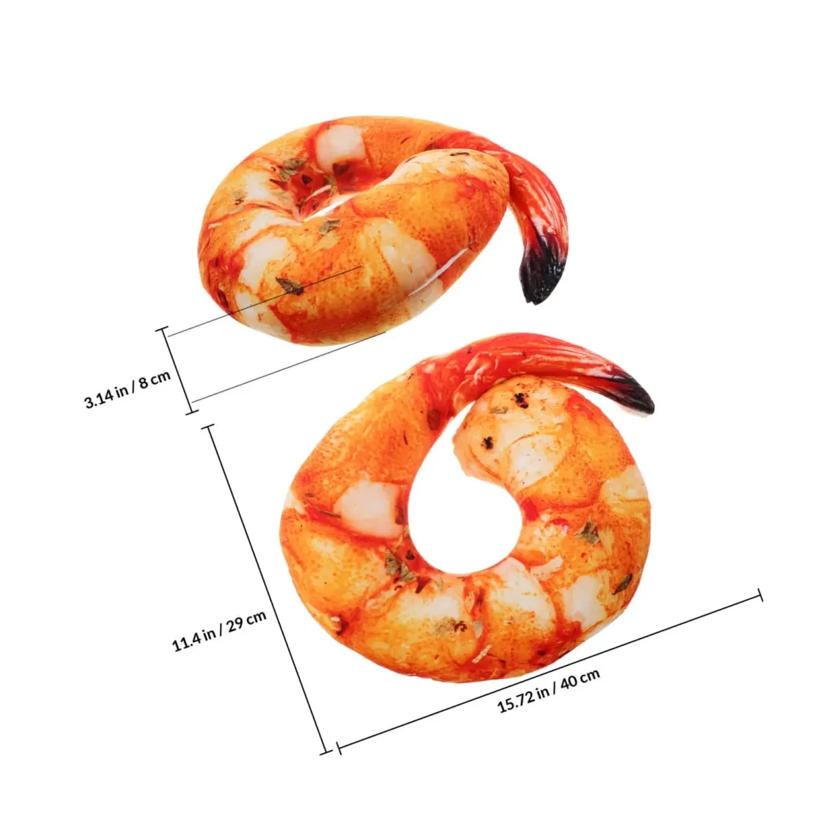 Cute Cooked Shrimp Pillow Soft Huggable Neck Rest Cushion Unique Kitchen Decor Prop Simulation Food Pillow Lifelike Shrimp
