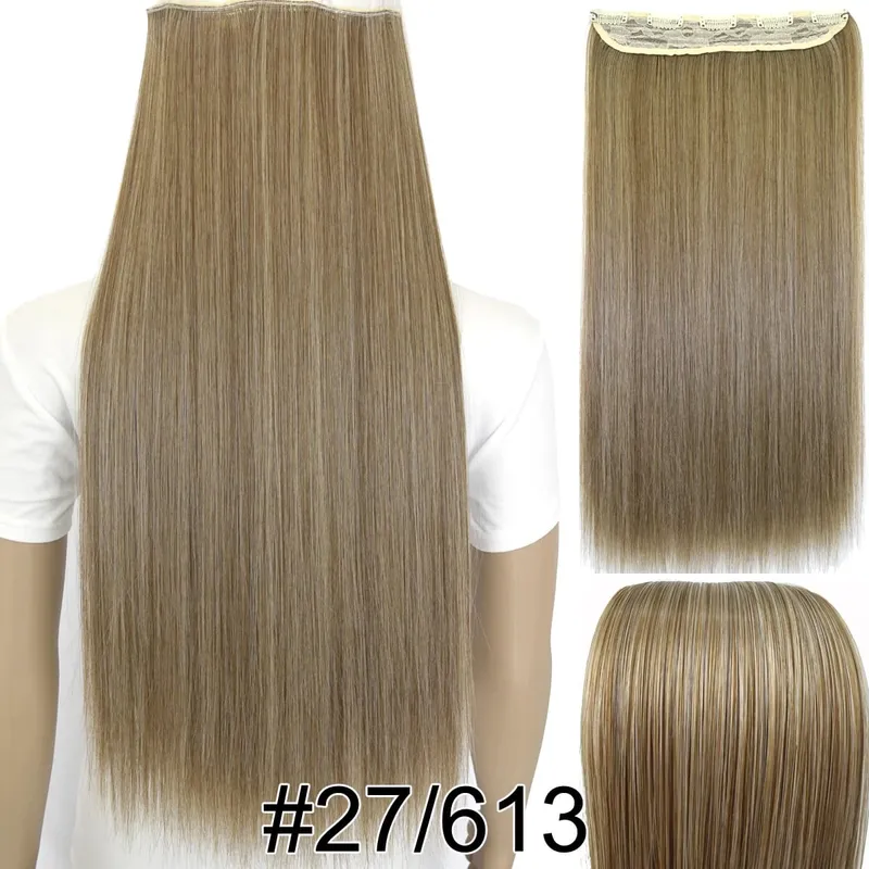 合成繊維耐熱 120gr ストレート 5 クリップオンクリップインヘアエクステンション 5006
