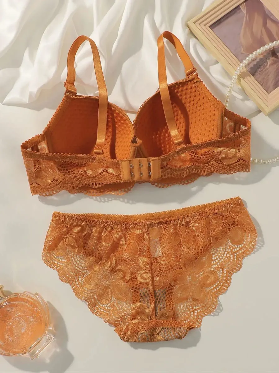 Viomisha Women Lace Underwire Bra and Panty Set Push Up Lingerie See Through Bra Set Sexy Comfortable Bras for Women Daily Gifts
