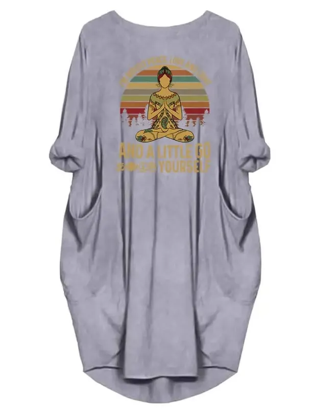 Vestidos informales holgados de talla grande para mujer, de manga corta y cuello redondo, estilo High Street, bolsillos dobles, prendas de vestir exteriores holgadas de gran tamaño