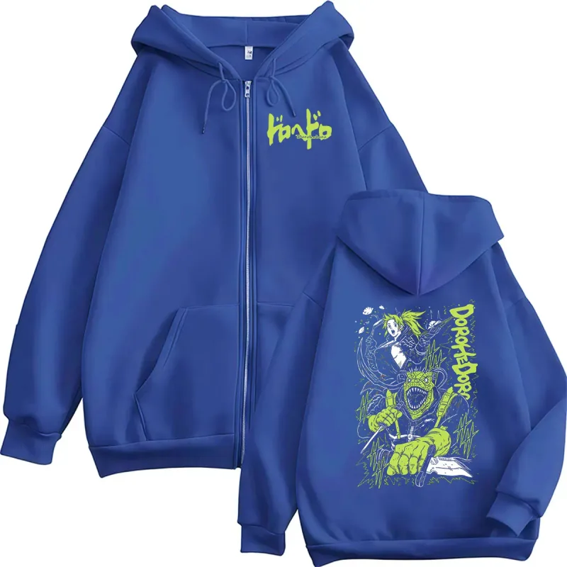Anime Dorohedoro Kaiman Zipper Hoodie Men Women Casual Fashion Pullover Sweatshirt Vintage Long Sleeve Jacket Hoodies Streetwear