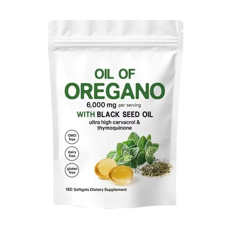 Oil of Oregano Softgels Skin Care Oil for Women Men Organic Oregano Oil Capsules with Black Seed Oil Plant Based | Non-GMO