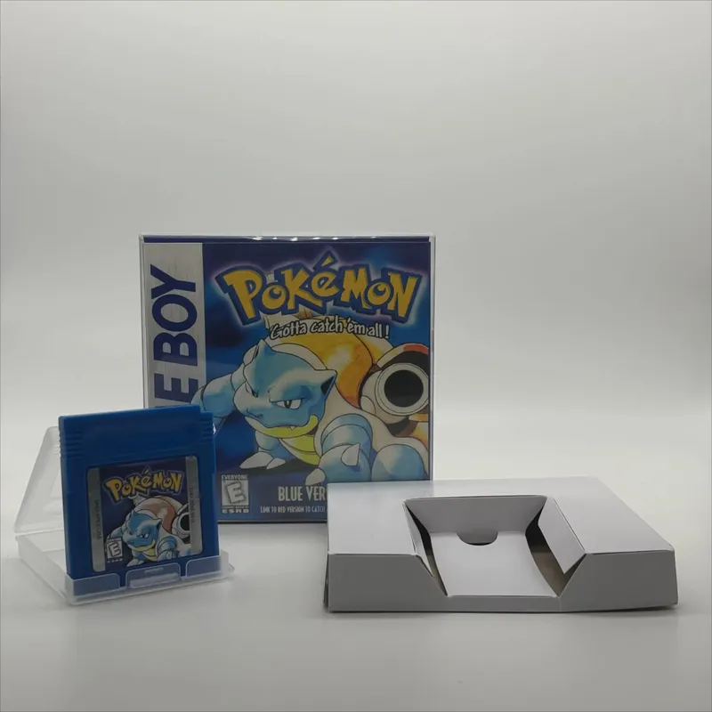 Pokemon Series Blue/Crystal/Gold/Green/Red/Silver/Yellow GBC Game in Box with Manuals for Video Game Cartridge USA Version