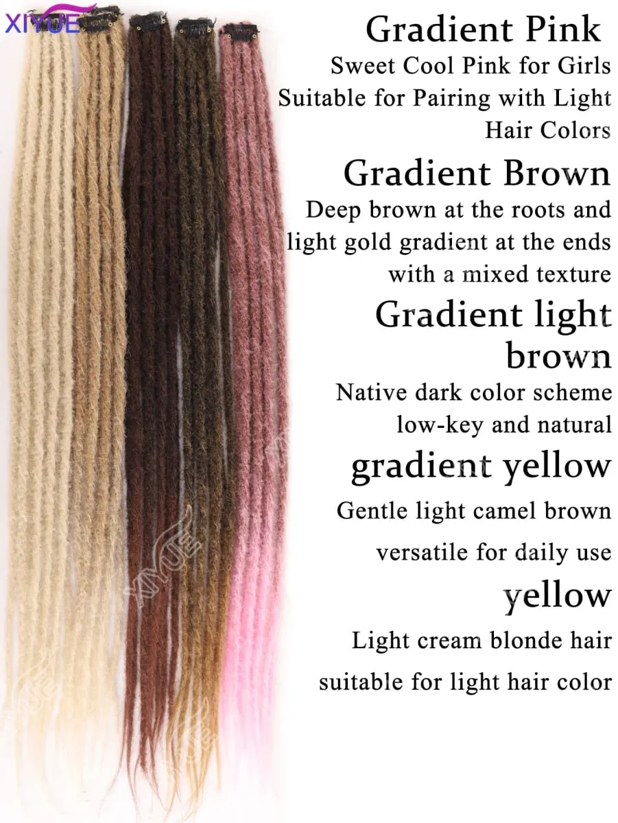 Synthetic BB Clip Dreadlock Hair Extensions Dreadlock Extensions Hip-hop Ombre Hair Extensions African Tribe Style