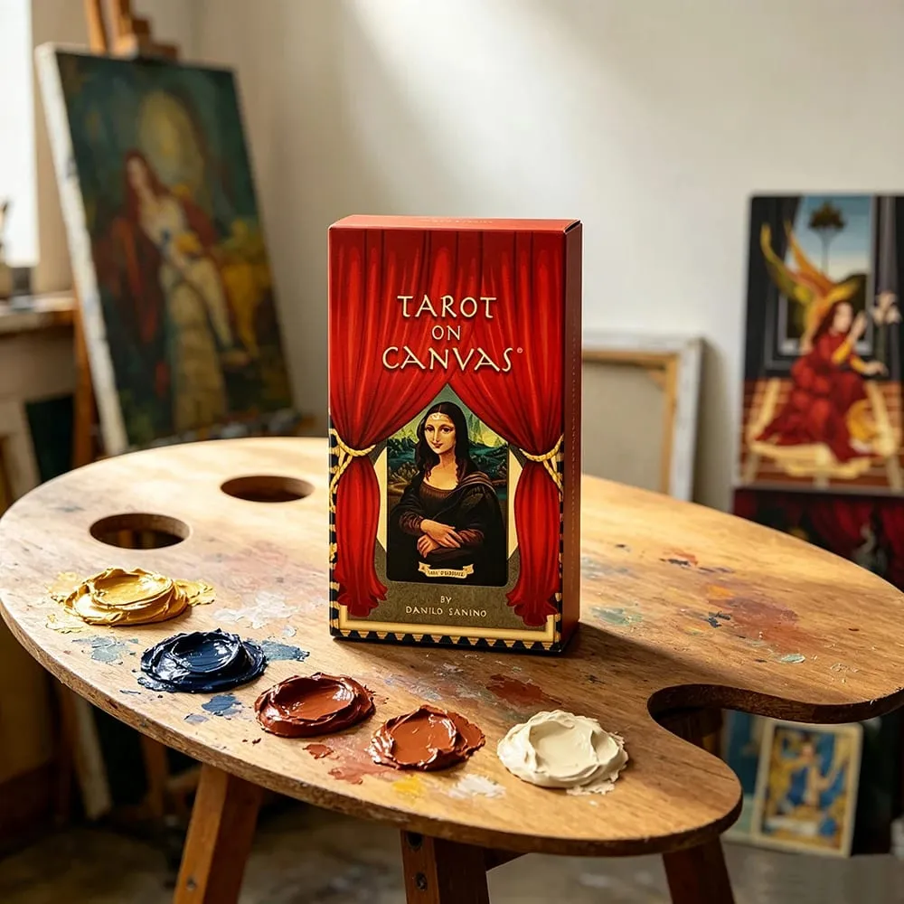 Tarot On Canvas Card Game 78 Classic Renaissance Masterpiece Oil Painting Tarot Deck Fate Divination Tarot Cards For Collectors