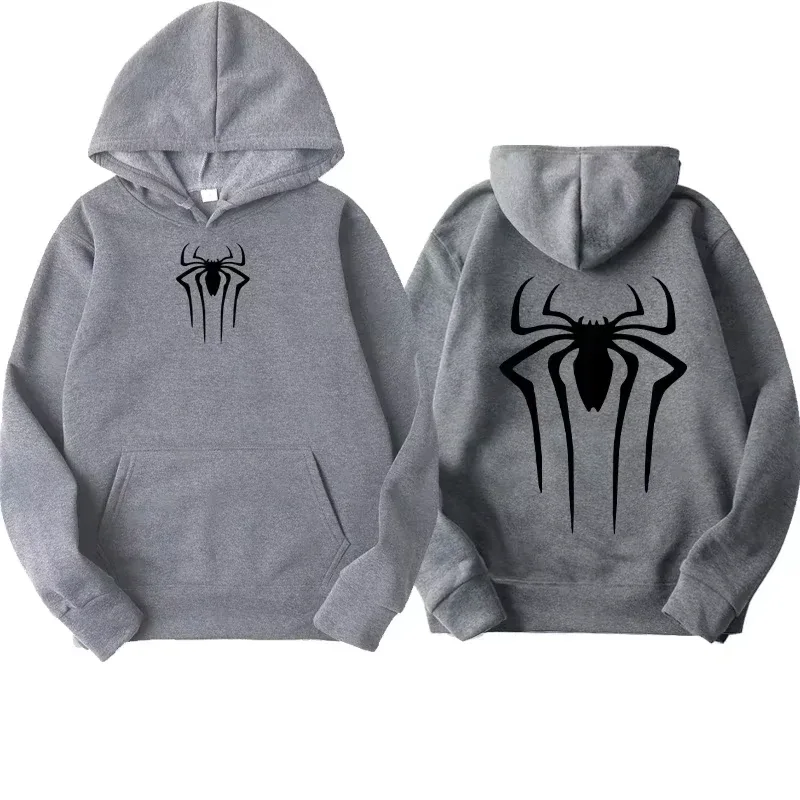 Men's Sweatshirt Fashion Spider Print Hoodie Adult Casual Sports Top Autumn and Winter Outdoor Harajuku Hooded Men and Women Clo