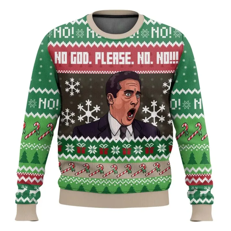 False The Office Ugly Merry Christmas Sweater 2025 New Fashion Men Oversized Hoodie Pullover Tops Winter Women Sweatshirt