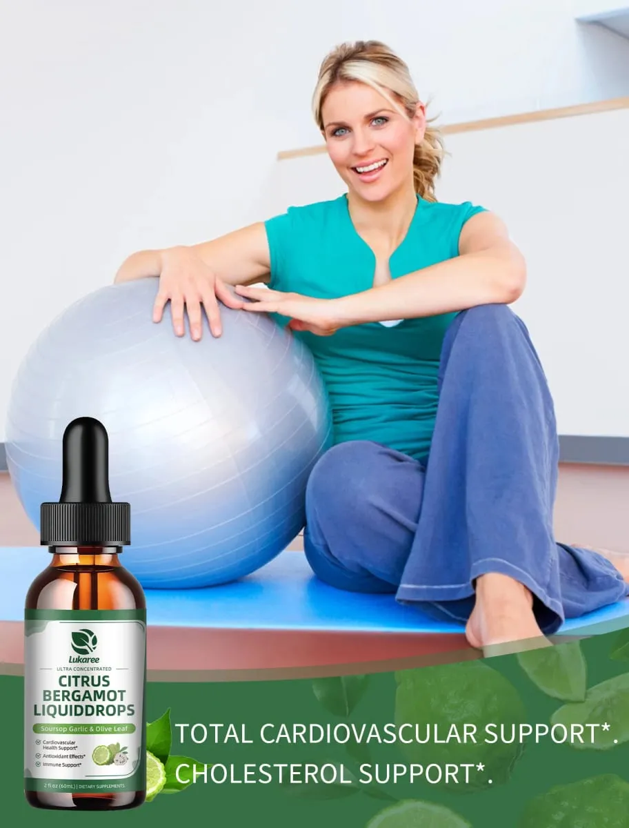 Lukaree Organic Citrus Bergamot Drop Support Immunity Cholesterol and Cardiovascular Health Antioxidant