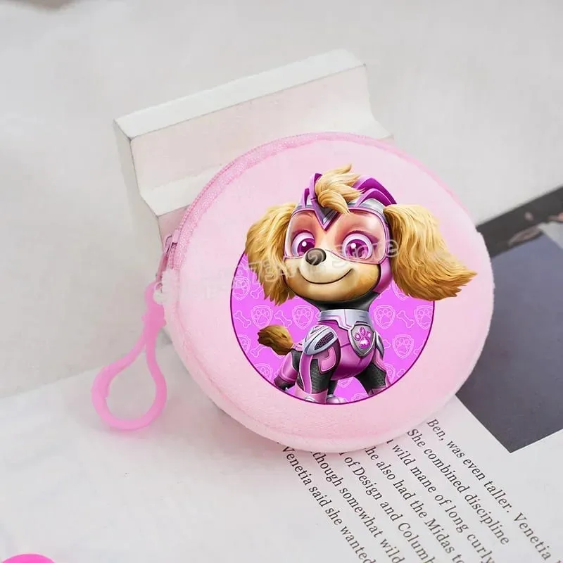 Paw Patrols Round Wallet Cute Keychain Bag Printing Coin Zipper Purse Anime Small Change Bags Convenient Mini Storage Pouch Gift