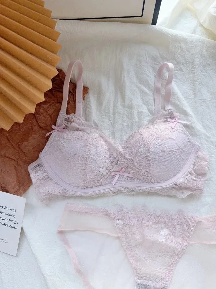 Cute Red Bra and Panty Set Women Comfortable No Wire Push Up Lingerie Sexy Bridal Wedding Lingerie Set Girls Birthday Present