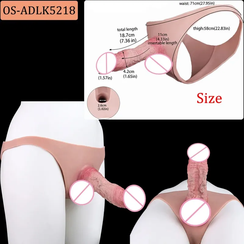 Silicone Strapon Hollow Penis Panties Ultra Real Penis Sleeve насадка на член 18+ Male Cock Extender Adult Sex Toys