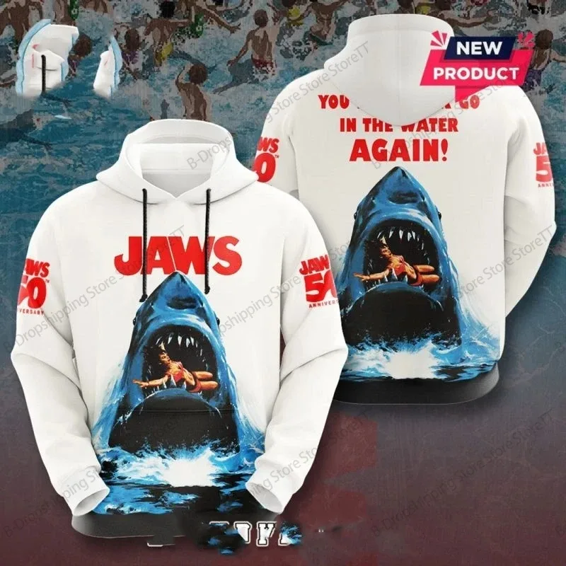 Men Hoodies Jaws Horror Film 3d Print Hoodie Men Women Fashion Hoodies Casual Hoodie Sweatshirt Shark Coat Sudadera Men Clothing
