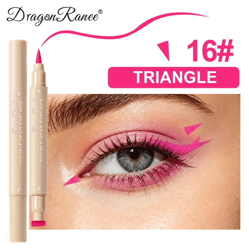 Double Head Eyeliner Stamp Waterproof Colorful Eyeliner With Heart/Star/Butterfly/Triangle Liquid Liner Seal Decorative Makeup