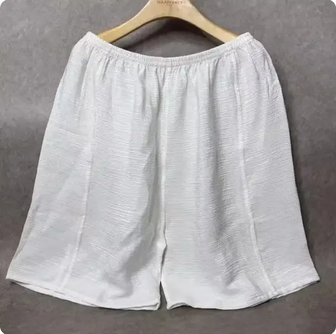100% Mulberry Silk Men Boxer Underwear Couple Rubber Band Thin Short Home Pants Promotion Woman Can Wear