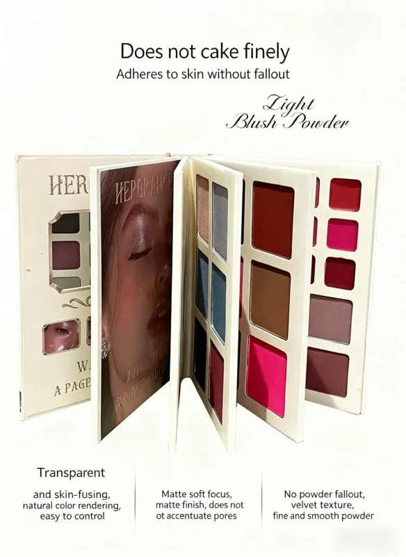 78 Colors Professzionális szemhéjpúder paletta Book Design All In One sminkkészlet Shimmer Matt Highlighter Contour Blush ajakfény Cos.