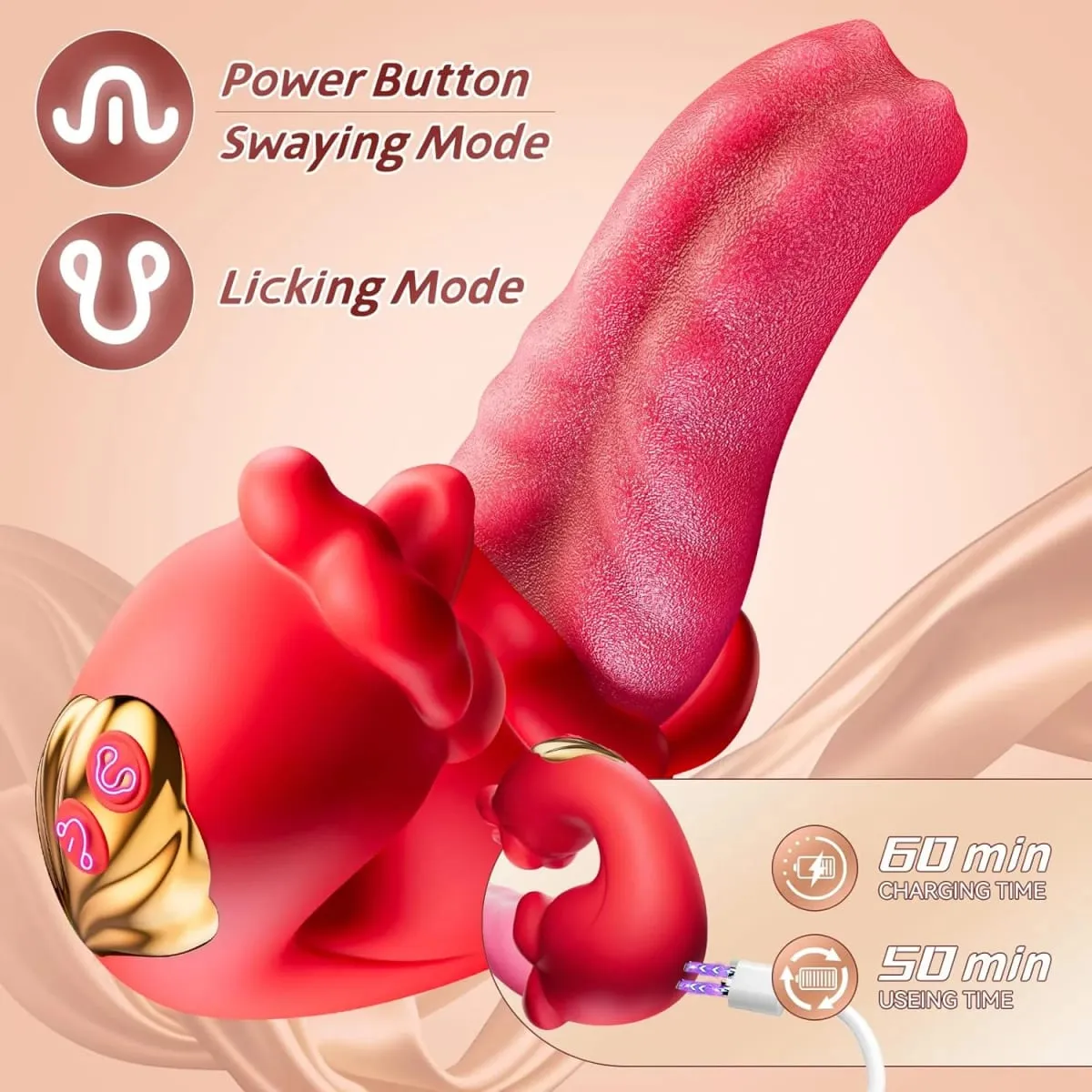 Sex Toys Realistic Heating Tongue Vibrator Women G-Spot Vibrator Clitoral Stimulator Adult Toy Vagina Massager for Female