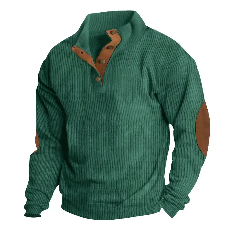 2026 Autumn Winter New Men Corduroy Stand Collar Long Sleeve Jacket Outdoor Casual Sweatshirts