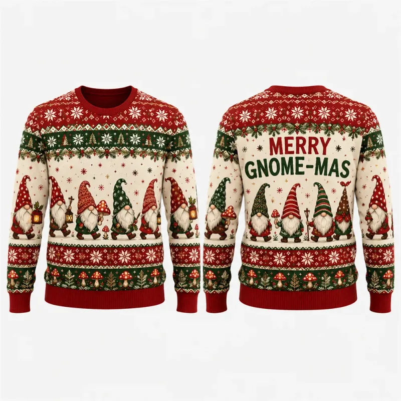 Gingerbread Man Ugly Christmas Sweatshirt 3D Graphic Crewneck Unisex Funny Candy Cane Xmas Party Holiday Pullover Gift Male Top