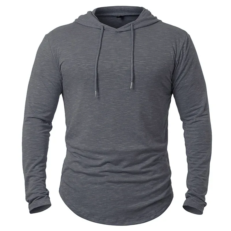Sudaderas con capucha deportivas ligeras para hombre, camisa deportiva de manga larga con capucha, informal, para gimnasio, correr, basculador, sudadera