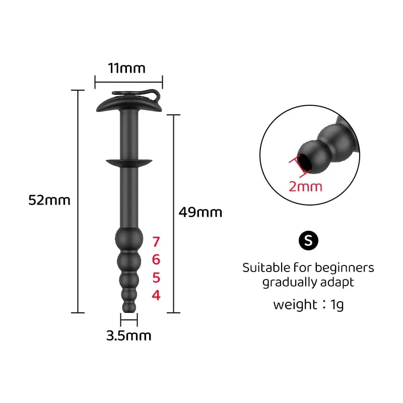 Parachute-style Beaded Easy-to-clean Hollow Rod With Anti-slip Guide for Male Urethral Dilation Alternative Adult Sex Toys