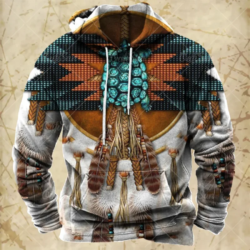 Vintage Hoodie For Men Harajuku 3D Print Autumn Long Sleeve Sweatshirts Oversized Y2k Clothing Men's Hoodies Fashion Streetwear