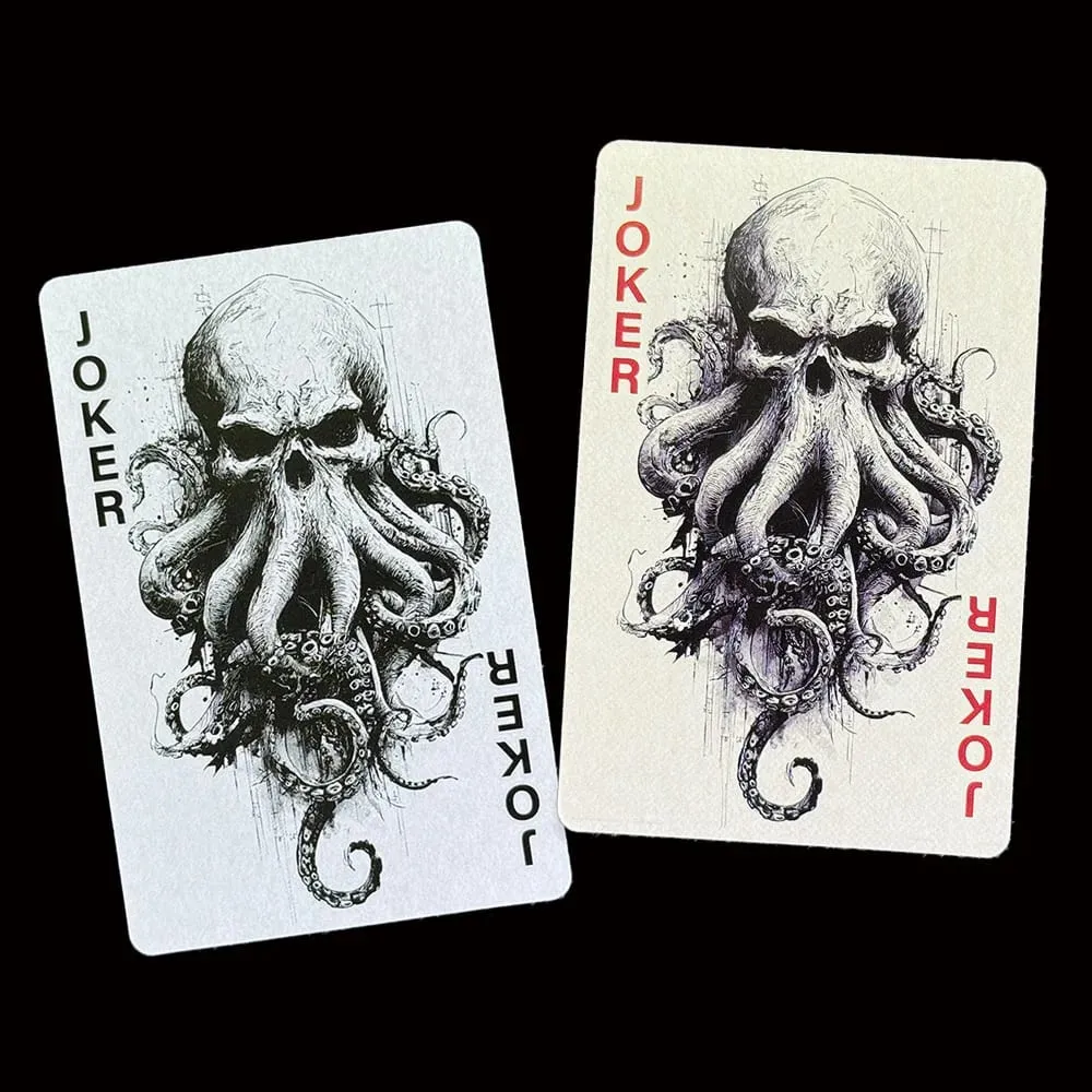 55pcs Mythos Playing Cards Strange Arrival Poker Gothic Horror Skull Octopus Board Game Card for Magic Tricks Collection Gift