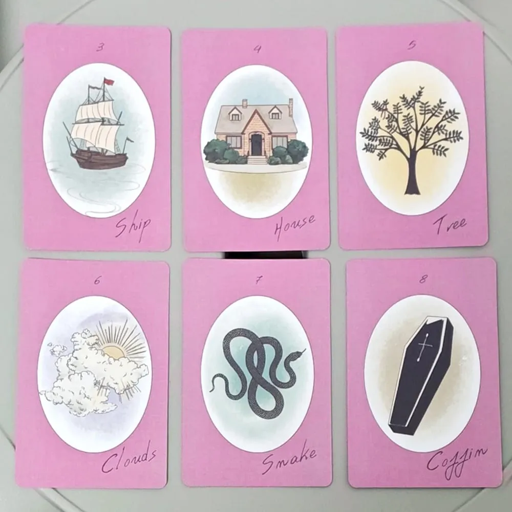 Ribbon Lenormand Deck 9*6cm 36 Pcs Lenormand Cards In A Stylish Matte Pink-purple with A Dull Feel — image 5