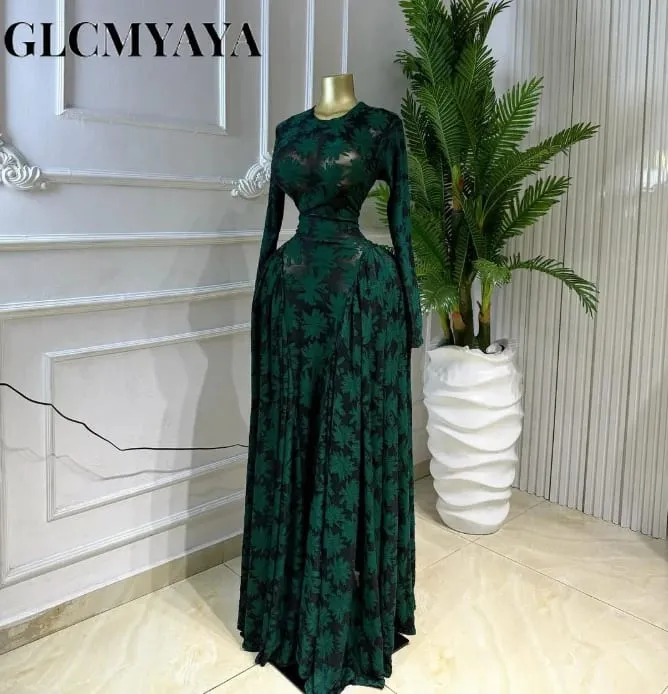 CM.YAYA Women O-neck Long Sleeve Pleated Inner A-line Maxi Dress 2026 Evening Sexy Party Birthday Vacation Long Dresses Vestidos