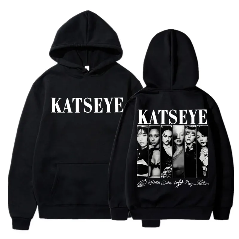 Limted Kpop Katseye Print Hoodies Vintage Trendy Men Women Y2k Hoody Sweatshirt Fleece Oversized Tracksuit Streetwear Fans Gifts